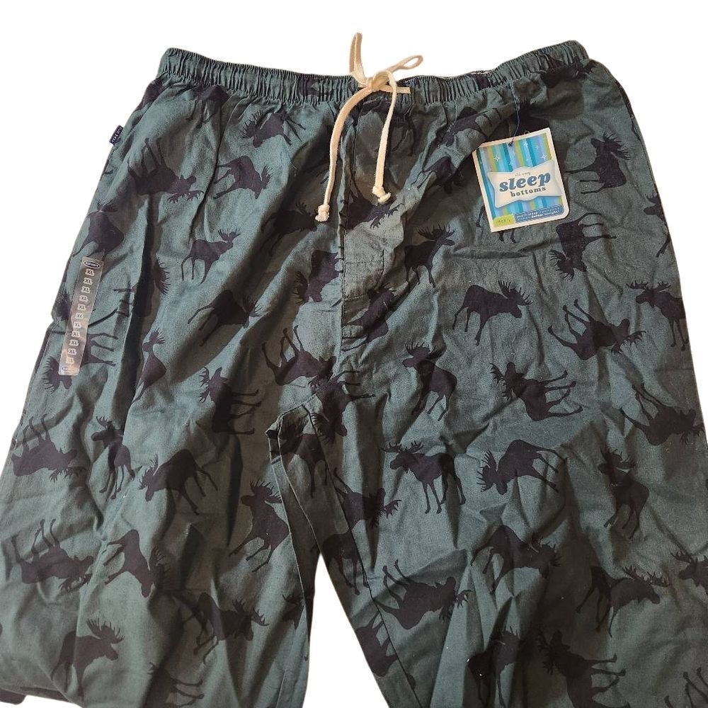 Old Navy Mens‎ Green Moose Print Pajama Pants Size XL